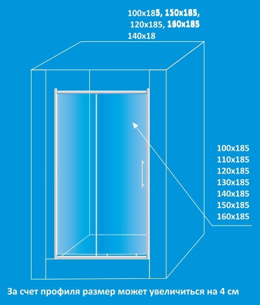 картинка Душевая дверь Водный мир ТА-1 (130 см) от магазина Ваша Сантехника