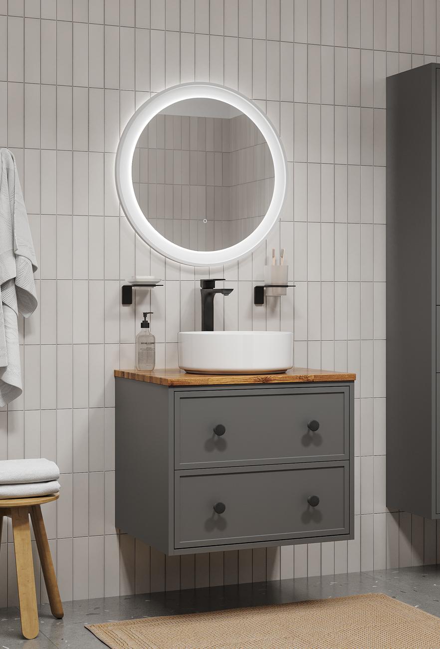 картинка Мебель для ванной комнаты IDDIS Torr 60, со столешницей, темно-серая от магазина Ваша Сантехника