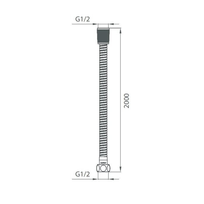 картинка Шланг Milardo 220 для душа,хром, нерж.сталь, 2,0 м, 220S200M19 от магазина Ваша Сантехника