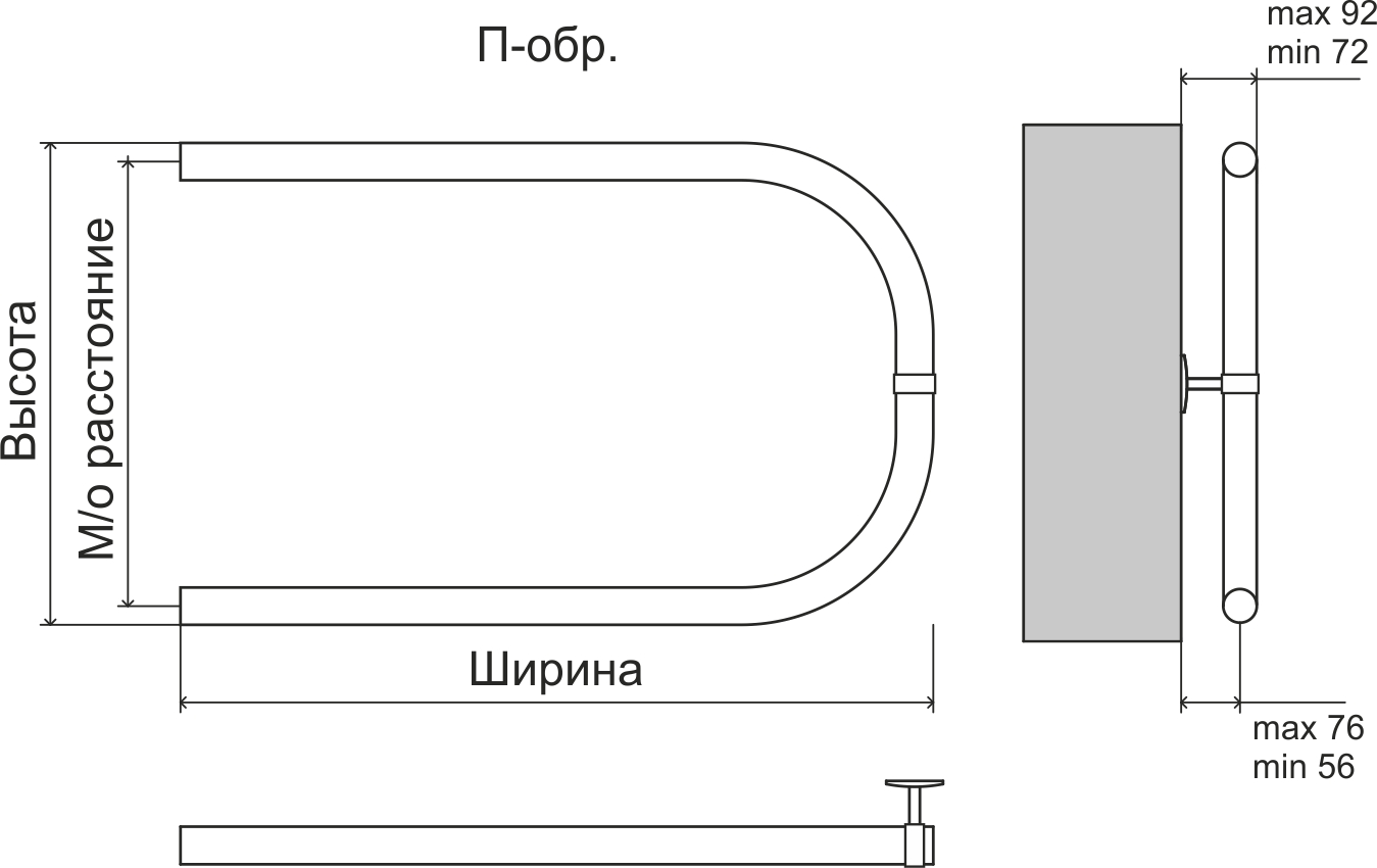 картинка Полотенцесушитель П-образный Бесшовный 320x700 TERMINUS от магазина Ваша Сантехника